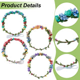 INFUNLY 12Sets DIY Flower Crowns Making Kit Make Your Own Flower Wreath Fairy Flower Headbands and Bracelets Handmade Floral Garland Kit Floral Crowns Head Hair Accessories for Wedding Birthday Party INFUNLY
