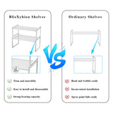 BlisXybion Set of 2 Kitchen Cabinet Organizer Shelf Stackable Sturdy Metal Counter Countertop Pantry Storage Rack BlisXybion