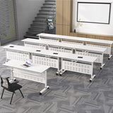 Oppiiwee Folding Conference Room Table, Mobile Training Table with Wheels, Flip Top Rolling Seminar Meeting Table for Office,Meeting Room,classr (Black, 47×16×30in) Oppiiwee