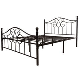 YALAXON Vintage Sturdy Metal Bed Frame with Headboard and Footboard Basic Bed Frame No Box Spring (Queen, Black) YALAXON