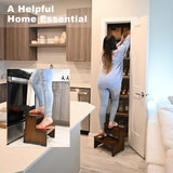 StrongTek Bamboo Two Step Stool for Adults and Kids, Bed Stepstool with Anti-Slip Bottom, Heavy Duty for Kitchen, Bathroom, Bedside Step Stool, Wooden Step Stairs 350 lbs Capacity StrongTek