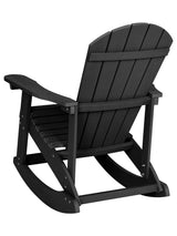 Flash Furniture Savannah Poly Resin Wood Adirondack Rocking Chair - All Weather Black Polystyrene - Stainless Steel Hardware - Set of 2 Flash Furniture