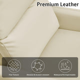 Jocisland Swivel Rocker Recliner Chair for Adults, Nursery Rocking Reclining with High Back, Small Glider for Small Spaces/Living Room/Bedroom/Nursing, Cream Leather Jocisland