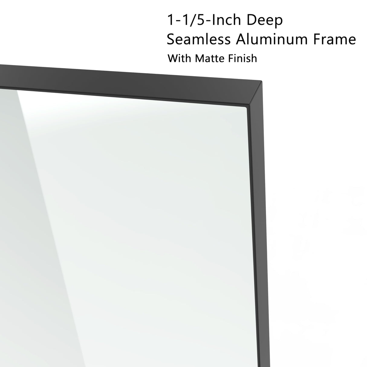 VocalStar 55 x 30 Inch Black Bathroom Mirror for Wall, Square Corner Rectangle Black Metal Framed Bathroom Vanity Mirror Modern Farmhouse, 1/4-inch Shatterproof Glass | Ultra-Flush Hanging VocalStar