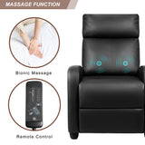 Devoko Massage Recliner Chair Home Theater Seating Pu Leather Modern Living Room Chair Furniture with Padded Cushion Reclining Sofa Chairs (Black) Devoko