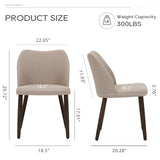 COLAMY Upholstered Dining Chairs Set of 4, Fabric Dining Room Kitchen Chairs with Padded Seat and Wood Legs for Restaurant/Cafe, Camel COLAMY