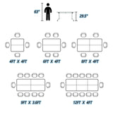 SOIUDNEB 12FT Conference Table, Folding Conference Table Conference Room Tables, Business Style Large Office Meeting Table for Office Conference Room (12ft x 4ft) SOIUDNEB