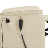 DYNOX 350 LBS Power Lift Recliner Chair for Elderly, Medium Size Dual Motor Lay Flat Infinite Positions Recliner with Heat & Massage(9188,Faux Leather,Cream) DYNOX