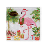 Christmas Flamingos Paper Cocktail Napkins - 20 Per Package Caspari