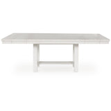 Signature Design by Ashley Robbinsdale Transitional Dining Extension Table with Removable Leaf & Trestle Base, White Signature Design by Ashley