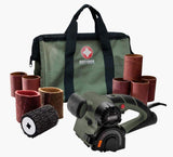 RESTORER Drum Sander Tool for Woodworking, Surface Conditioning, Buffer Polisher, Paint Stripper Remover, WR351K2 Variable Speed with vac attachment, Tool Bag, OHIO family business, 11 x 7 x 7 inches Restorer