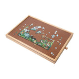 Puzzle Tables for Drawers, Small Jigsaw Puzzle Board 12 inch X 17.3 inch Portable Puzzle Plateau with Storage Drawers Smooth Fiberboard Work Surface for Games and Puzzles hehimhis