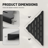 BATHLAVISH Corner Shower Shelves 10" Matte Black, 2 Pack 304 Stainless Steel Shower Corner Shelf Recessed Slot Design, Wall Mount Triangle Shower Caddy for Bathroom, Kitchen Organization BATHLAVISH