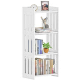HAYOFAMY Bookshelf, Bookcase for Small Spaces, 4 Tier Shelf White Book Organizer Storage Display Rack for Kids Room, Living Room, Office, Bedroom and Bathroom HAYOFAMY