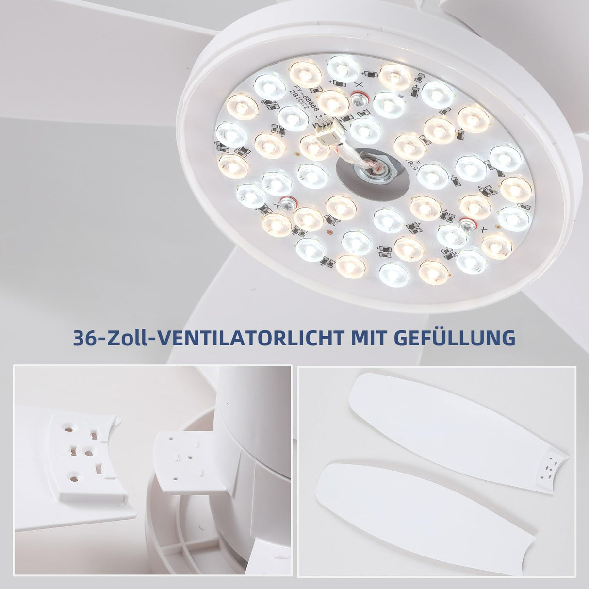 Surtime Ceiling Fans with Lights-36 Low Profile Ceiling Fan with Light and Remote/APP Control,Flush Mount,DC Reversible,LED Dimmable Modern Ceiling Fans for Bedroom,Indoor/Outdoor Patio Use(White) Surtime