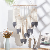 ORIGACH DIY Macrame Feather Wall Hanging Kit Boho White and Dark Gray Feather Tapestry Macrame Kit for Adults Beginner Handmade Rustic Macrame Feathers Leaf Wall Hanger Decor for Living Room Bedroom ORIGACH