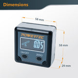 POWERTEC 71828 Table Saw Angle Gauge, Digital Angle Finder Protractor, Digital Level Box, 1 Pack, Digital Angle Gauge for Woodworking, Table Saw, Miter Saw POWERTEC