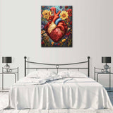 Women/Men Heart Diamond Painting DIY 5D,Numbering Kit,Human Organ,Body Anatomy Crystal Rhinestone Diamond Paintwork Garden Flowes Artwork Home Decor Adults Romantic Boho Gift(12''Wx 16''H) TUMOVO