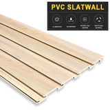 4-Pack Heavy-Duty PVC Slatwall Panels – 12” x 48” Wood Grain Finish – Weather-Resistant Wall Organizer for Garage, Workshop, Retail Display & Storage Systems WISDOMFUR