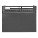 SOFTSEA Twin Size Grey Loft Bed with Open Storage and Ladder for Kids SOFTSEA