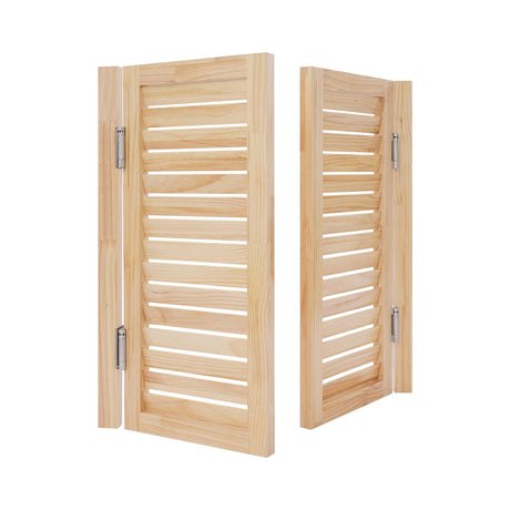 Undercat Swinging Door Cafe Door, Solid Wood Partition Door, Two-Way Saloon Doors, Half-Waist Dividing Doors for Hallway Porch Kitchen Bar Pub Entrance Partition, 35.43 * 35.43 in, Wood Color Undercat
