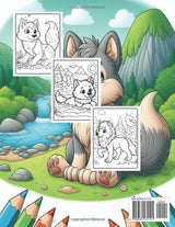 Wolf Coloring Book: Funny and Cute Wolves Colouring Pages for Kids ages 4-8 or 8-12, Over 30 Illustrations for Relaxation and Stress Relief Majosta