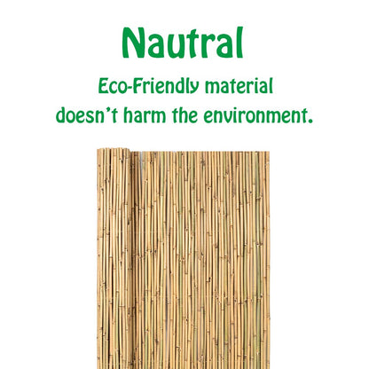 Mininfa Natural Rolled Bamboo Fence, Eco-Friendly Bamboo Fencing, 0.7 in D x 6 feet High x 8 feet Long, Bamboo screen for Garden, privacy - WoodArtSupply