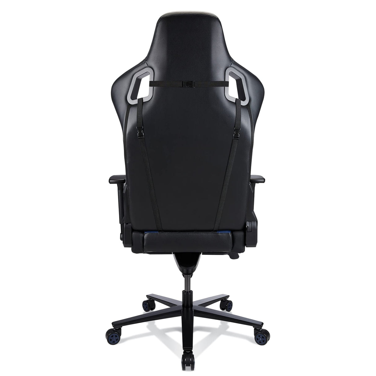 RS Gaming™ Davanti Vegan Leather High-Back Gaming Office Chair, Black/Blue, BIFMA Compliant Realspace