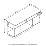Furinno Jaya Coffee Table, Coffee Table with Storage Shelf, Center Table with Bottom Shelf, for Living Room, Dark Americano Furinno