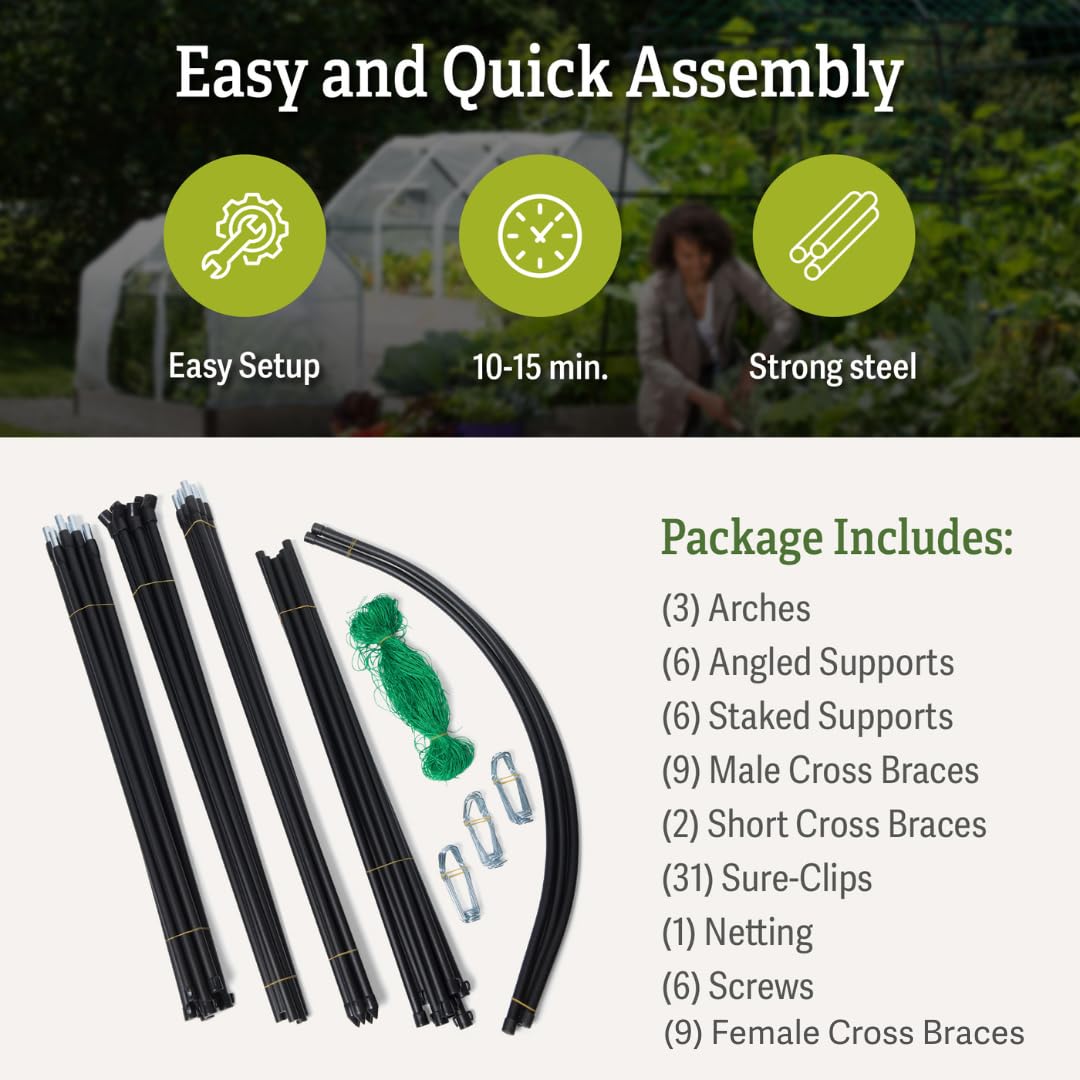 Gardener’s Supply Company Extra Tall Garden Arch Arbor | 80 Inch Tall Titan Squash Tunnel | Lightweight Metal, Trellis Plant Stand for Climbing Vines | Outdoor Lawn Tower & Support Structure Gardener's Supply Company