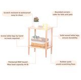 LUCKNOCK Side Table, 2-Tier Solid Wood End Table with Storage Shelf, Slim Nightstand Bedside Table for Small Spaces, Bedroom, Living Room, Entryway, Farmhouse, No-Tool Assembly. LUCKNOCK