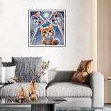 SJUTOUCI Cat Diamond Painting Kits for Adults, Diamond Art Kits for Beginners, DIY 5D Full Drill Diamond Dots Gem Craft Art Home Wall Decor 12x12 inch, Winter SJUTOUCI