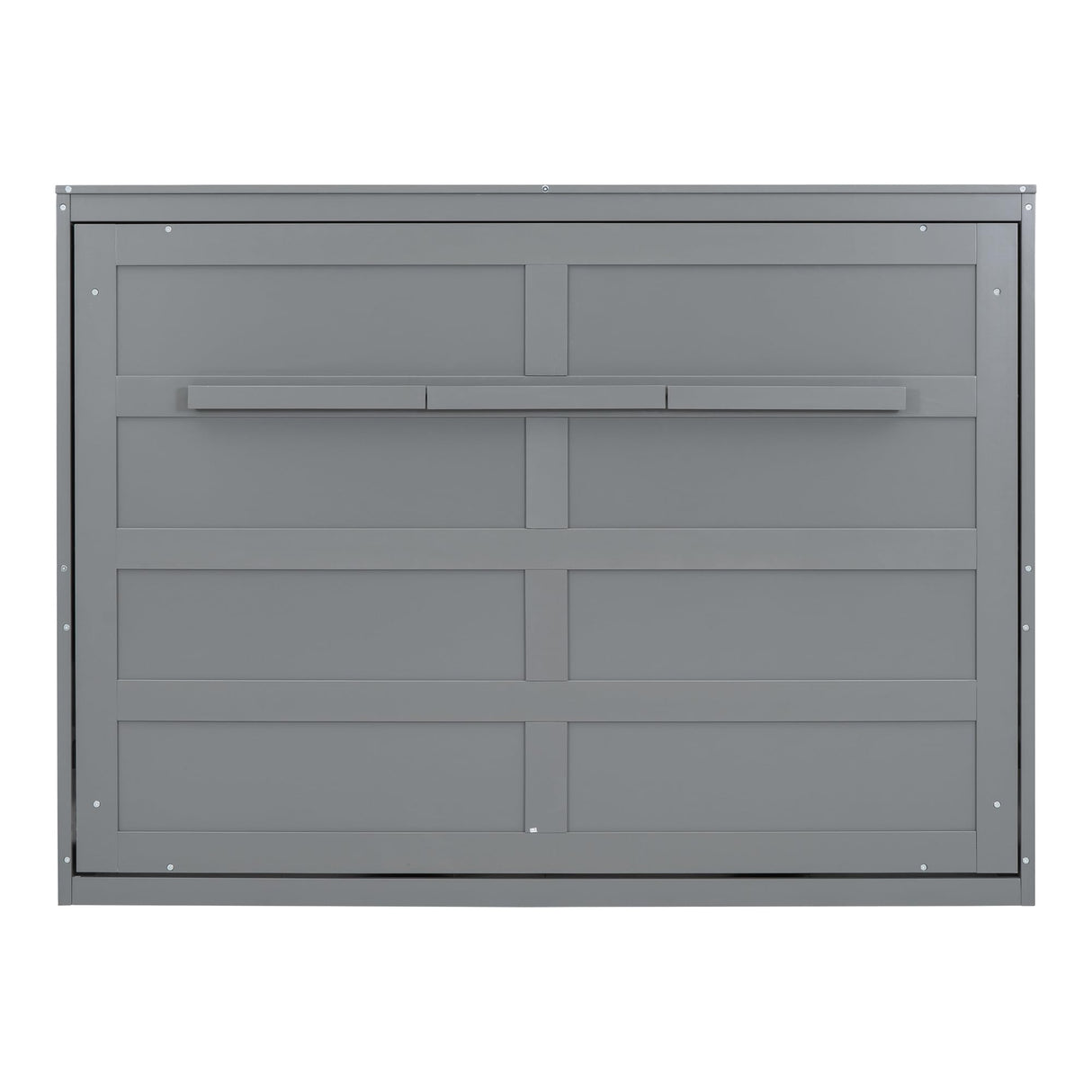 Merax Modern Murphy Cabinet Bed, Solid Wood Wall Platform Bed/No Box Spring Needed/Easy Assemble/Full,Gray Merax