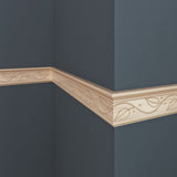 1925-4WHW Unfinished White Hardwood Ivy Chair Rail Moulding ORNAMENTAL