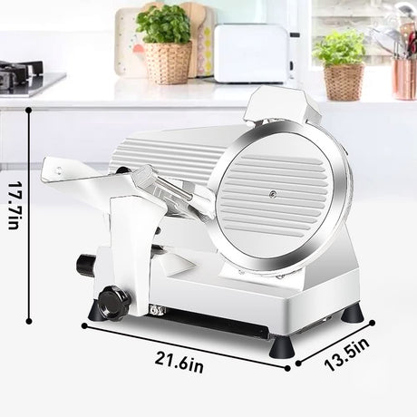 Meat Slicer,10" Premium Steel Blade Home and for Commercial Meat Slicer Stainless Steel Semi-Auto bread slicer, Cheese Food Electric Deli Slicer. TUDALLK