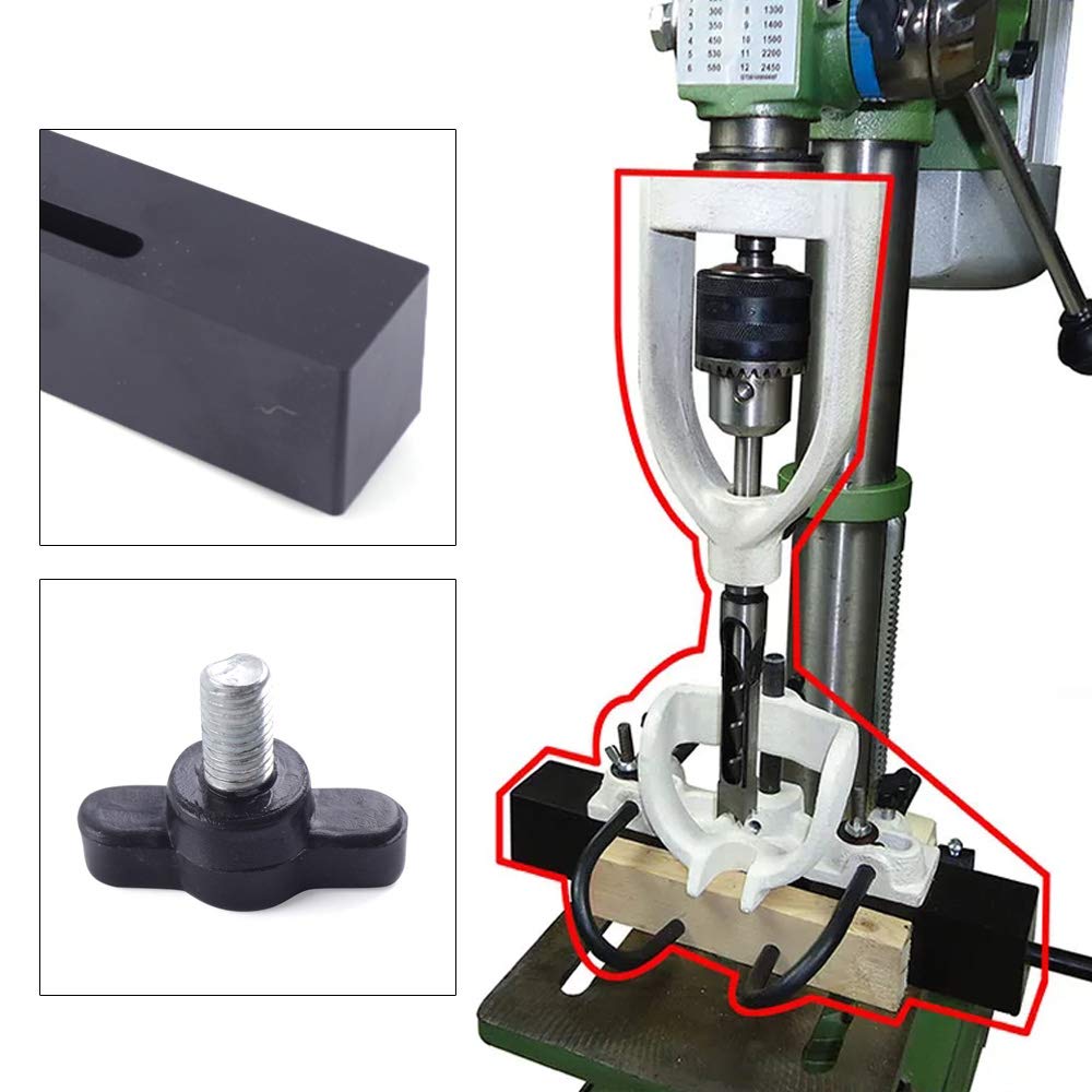 TdiriNar Manual Mortising Mortise Tenon Drill Bench Drill Machine Woodworking Square Hole Chisel USA, Portable Woodworking Steel Mortising Locator - WoodArtSupply