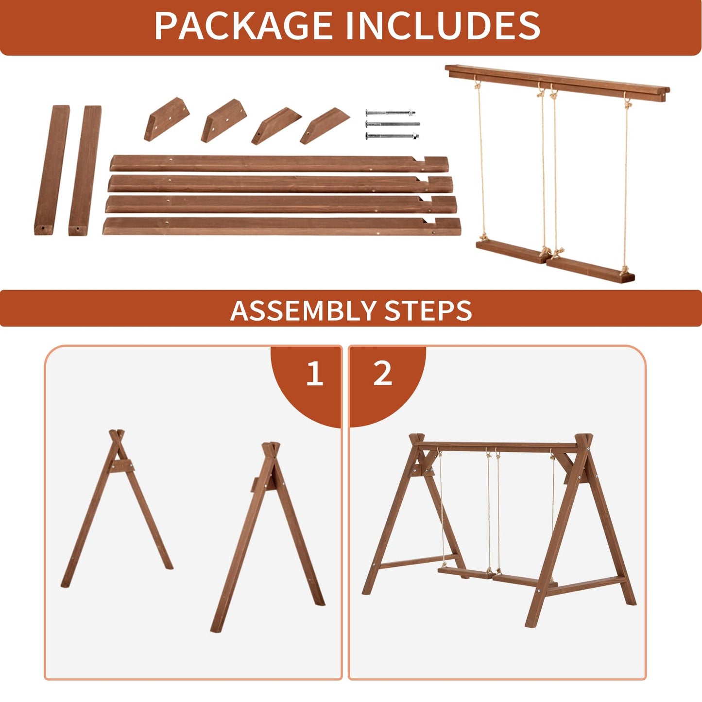 PETSFIT Chicken Roosting Bars for Hens with 2 Chicken Swings, Chicken Perch for Pet's Healthy & Play, Chicken Coop Accessories for 6-8 Chickens, Easy to Assemble&Clean - WoodArtSupply