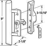 Prime-Line C 1018 3-15/16 In. Hole Center, Gray Diecast, Sliding Patio Door Handle with Wood Handle (Single Pack) PRIME-LINE