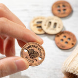 callie Personalized Sewing Name Lables Button,Custom Wooden Handmade with Love Button for Clothing Beanie Poom,Set of 10 Clothing Labels Gift for callie