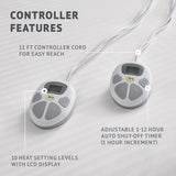 Serta Waterproof Heated Mattress Pad - Electric Bed Warmer with 10 Heat Settings, Auto Shut Off Timer, ETL Certified Electric Mattress Pad, Elastic Deep Pocket, Machine Washable, White King Serta