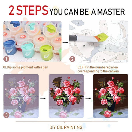 Amphol Paint by Number Kits for Adults, DIY Acrylic Mountains Landscape Adult Paint by Number Kits for Beginner, Watercolor Painting by Number Kit for Home Decor - 16“x20 Amphol