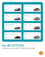 Shell Level 2 EV Charger, 40A ETL Certified Energy Star EV Charger, Home/Outdoor Portable Charging Station Adjustable Current Schedule Time Total Length 24ft Cable Adapter for J1772 Electric Cars Shell