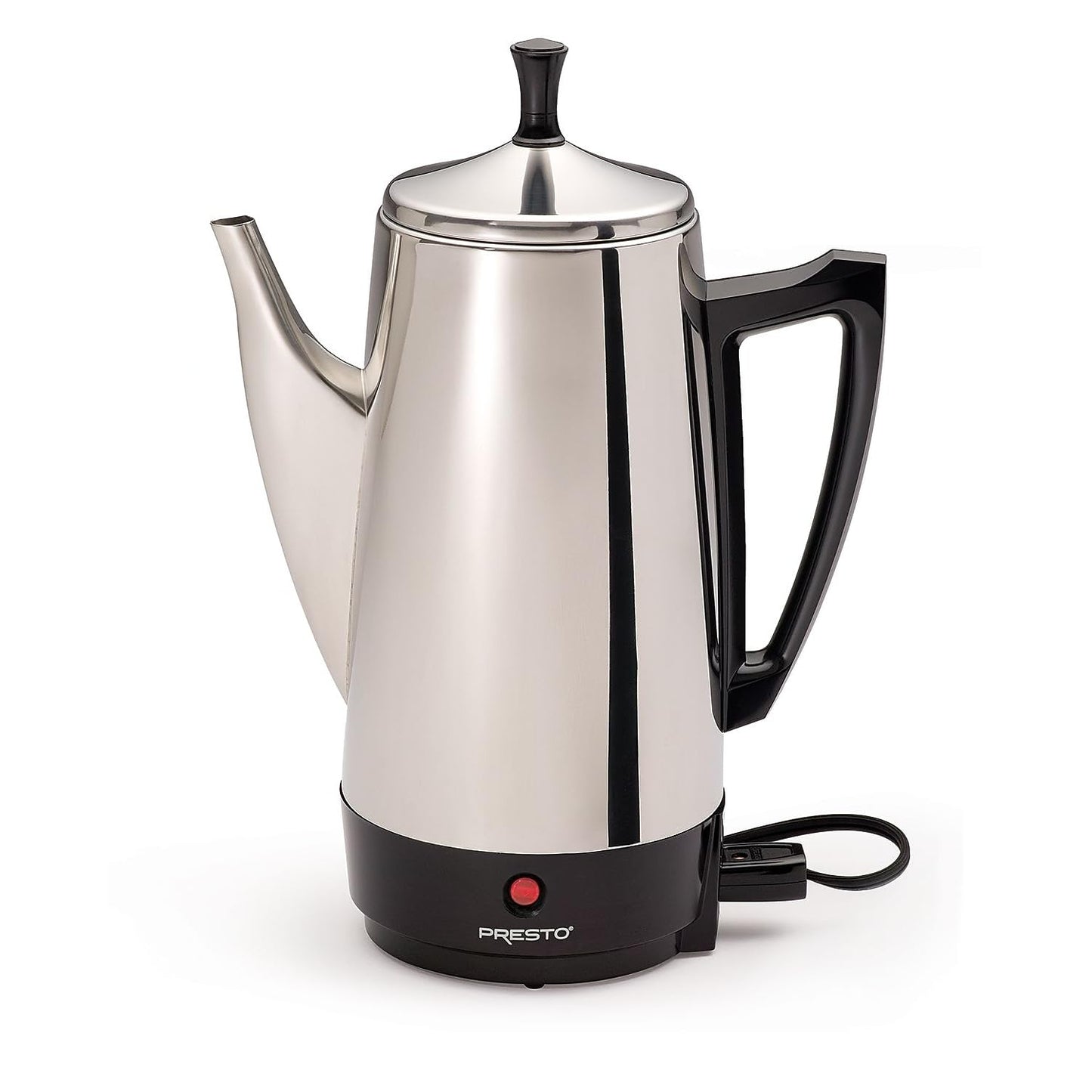 Presto Stainless-Steel Electric Coffee Percolator, 12-Cups, Silver