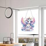 Cute Unicorn Diamond Painting Hanging Pendant Kit, 5D DIY Acrylic Crystal Special Shaped Window Garden Animal Diamond Art Ornament for Adult (ZD07) Generic