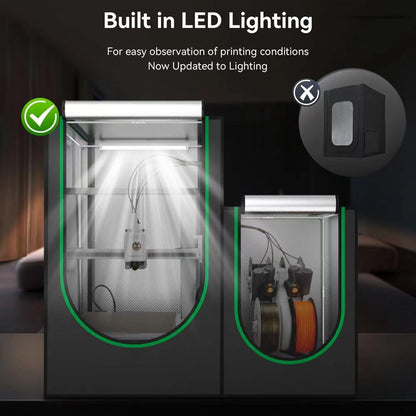 3D Printer Enclosure and Storage Box,Thermo-Hygrometer, LED Light, Fireproof Dustproof Tent Constant Temperature Protective Cover for Bambu Lab A1Series,Ender3 Series, Ender3 Neo 820 * 600 *  - WoodArtSupply