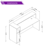 Modern Reception Desk with Storage Shelves, Front Counter Table for Office, Lobby, Salon, Retail Store, Spa, Clinic, Hotel, Showroom (75" inch) ALFA BUSINESS