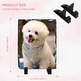 Enenes 6 x 8 Inch Sublimation Blank Slate, 3 PCS Rectangular Custom Stone Slate, Picture Frame Matte Heat Transfer Rock Photo Plaque Enenes