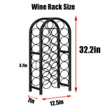 Dazioter Wine Rack Freestanding Floor Metal Holders Stands Organizer Storage 23 Bottles Black Dazioter