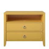 Novogratz Her Majesty 2 Drawer Nightstand, Mustard Yellow Novogratz