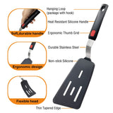 Silicone Spatula Turner, 4-Pack Spatulas 600°F Heat Resistant Set for Nonstick Cookware, Kitchen Cooking Utensils BPA Free Rubber Egg, Crepe, Pancake,Burger,Fish Wiztoynia